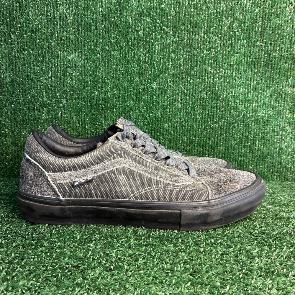 Vans x Quasi Old Skool Skate Hairy Suede Canvas Low Sneakers Grey Mens Size 10.0